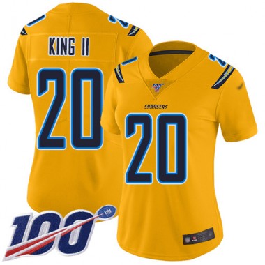 Los Angeles Chargers NFL Football Desmond King Gold Jersey Women Limited #20 100th Season Inverted Legend->los angeles chargers->NFL Jersey